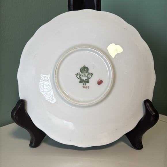 Aynsley teacup saucer 2468 turquoise - Picture 3 of 4